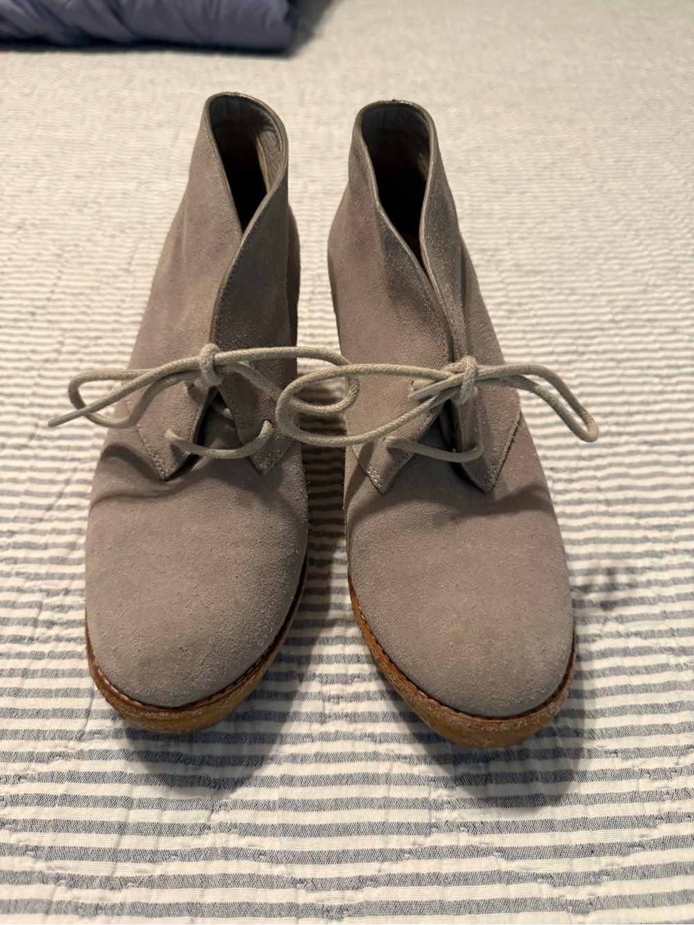 Women’s Cole Haan Taupe Suede Lace-Up Ankle Boots